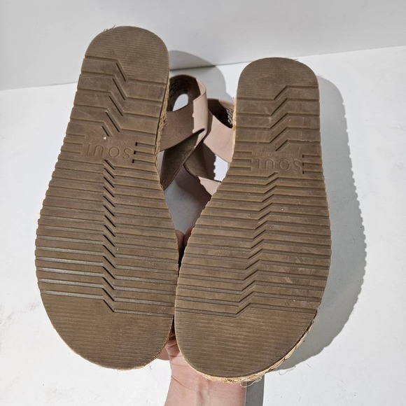 Soul Naturalizer Deed Platform Ankle Strap Sandal 10 Beige Raffia Wrapped‎ - Picture 7 of 8